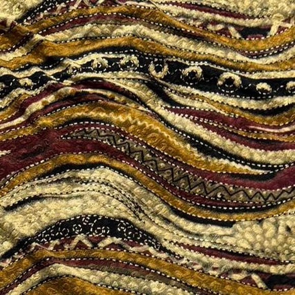 Vintage Coldwater Creek Metallic Earthy Tones Abstract Long Sleeve Top - Picture 5 of 9